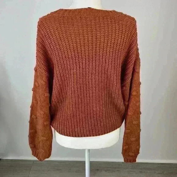 Moon & Madison Orange Knit Pullover Sweater Size M - Picture 4 of 8